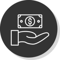 Give Money Line Shadow Circle Icon Design vector