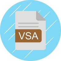 VSA File Format Flat Circle Icon Design vector