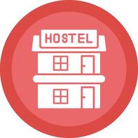 Hostal línea sombra circulo icono diseño vector