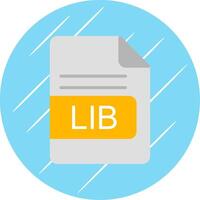 LIB File Format Flat Circle Icon Design vector