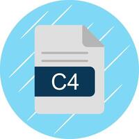 C4 File Format Flat Circle Icon Design vector