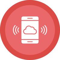 Mobile Cloud Line Shadow Circle Icon Design vector