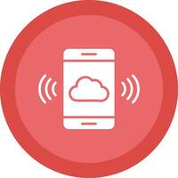 Mobile Cloud Line Shadow Circle Icon Design vector