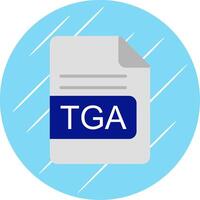 TGA File Format Flat Circle Icon Design vector