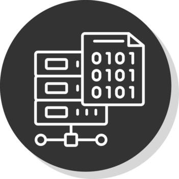 Binary Code Line Shadow Circle Icon Design vector