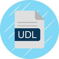 UDL File Format Flat Circle Icon Design vector