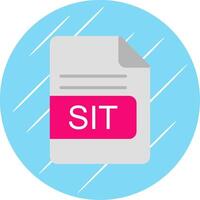 SIT File Format Flat Circle Icon Design vector