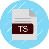 TS File Format Flat Circle Icon Design vector