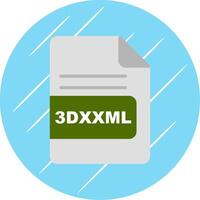 3DXXML File Format Flat Circle Icon Design vector