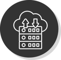 Data Flow Line Shadow Circle Icon Design vector