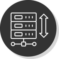 Expand Arrows Line Shadow Circle Icon Design vector