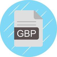 GBP File Format Flat Circle Icon Design vector