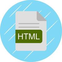 HTML File Format Flat Circle Icon Design vector
