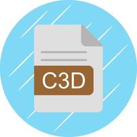 C3D File Format Flat Circle Icon Design vector