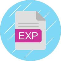 EXP File Format Flat Circle Icon Design vector