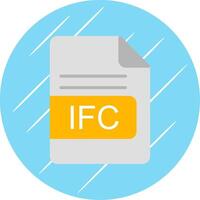 IFC File Format Flat Circle Icon Design vector