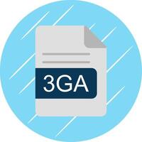 3GA File Format Flat Circle Icon Design vector