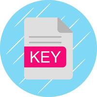 KEY File Format Flat Circle Icon Design vector