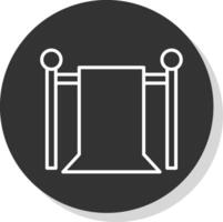 Green Screen Line Shadow Circle Icon Design vector