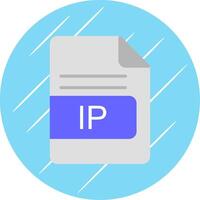 IP File Format Flat Circle Icon Design vector