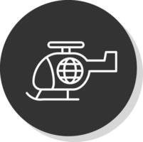 Helicopter Line Shadow Circle Icon Design vector
