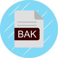 BAK File Format Flat Circle Icon Design vector