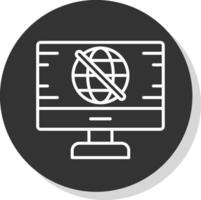 No Signal Line Shadow Circle Icon Design vector