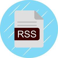 RSS File Format Flat Circle Icon Design vector