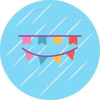 Bunting Flat Circle Icon Design vector