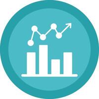 Bar Graph Line Shadow Circle Icon Design vector