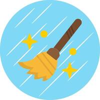 Flying Broom Flat Circle Icon Design vector