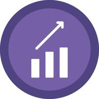 Arrow Chart Line Shadow Circle Icon Design vector