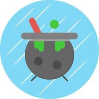 Cauldron Flat Circle Icon Design vector