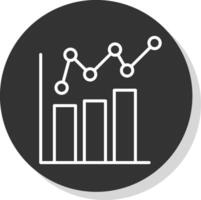 Bar Chart Line Shadow Circle Icon Design vector