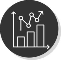 estadístico gráfico línea sombra circulo icono diseño vector