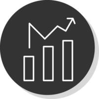 Chart Line Shadow Circle Icon Design vector