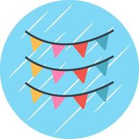 Bunting Flat Circle Icon Design vector