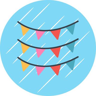 Bunting Flat Circle Icon Design