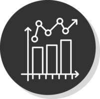 Bar Chart Line Shadow Circle Icon Design vector