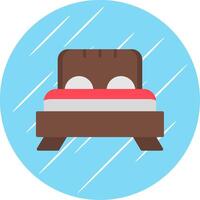 Bed Flat Circle Icon Design vector