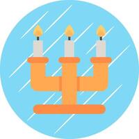 Candelabra Flat Circle Icon Design vector