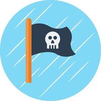 pirata bandera plano circulo icono diseño vector