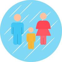 familia plano circulo icono diseño vector