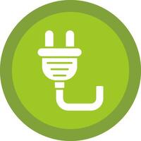 Plug Line Shadow Circle Icon Design vector