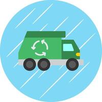 Trash Truck Flat Circle Icon Design vector