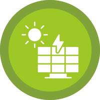 Solar Power Line Shadow Circle Icon Design vector