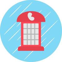 Phone Booth Flat Circle Icon Design vector