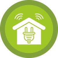 Smart Home Line Shadow Circle Icon Design vector