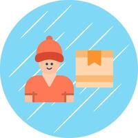 Delivery Man Flat Circle Icon Design vector