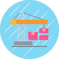 Crane Flat Circle Icon Design vector